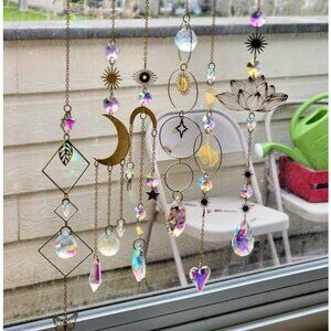 6Pieces Colorful Crystals Suncatcher Hanging for Window Crystal Ball Prism